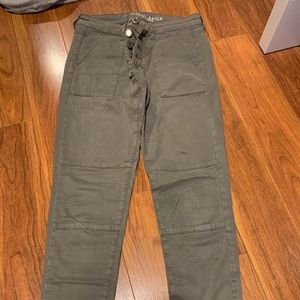 AE green utility jeans